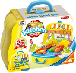 Set de bucătărie în valiză pentru copii în formă de mașinuță