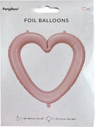 Balon din folie roz în formă de inimă – ramă foto 86 × 83 cm