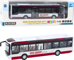 Autobuz urban metalic cu lumini și sunete 1:42, roșu