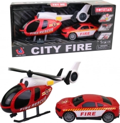 Elicopter cu Mașină de Pompieri
