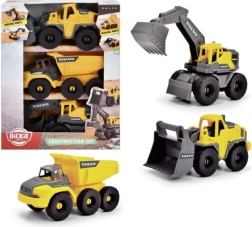Set de construcții VOLVO – 3 utilaje de construcții, 16 cm (1:36)