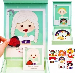 Puzzle magnetic cu prințese CLASSIC WORLD, 44 piese