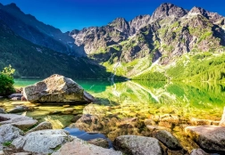 Puzzle 1500 piese Morskie Oko răsărit de soare Tatra