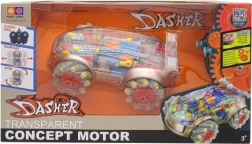 Mașină RC cu efect de fum și design transparent