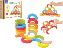 Mozaic de echilibru din lemn cu arcade curcubeu, 24 piese