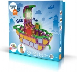 Set de construit SEVA City 2 – set de construcție din plastic cu module LED (467 piese)