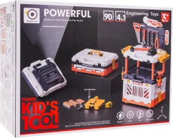 Masă de lucru pentru copii 4 în 1 cu 90 de unelte