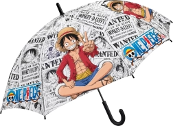 Umbrelă automată pentru copii One Piece cu motiv Luffy, 48,5 cm, neagră