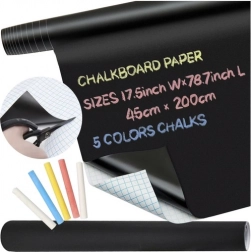 tablă autocolantă pentru cretă XXL 45 × 200 cm cu crete