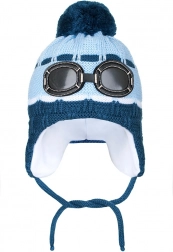 Căciulă de iarnă pentru copii NEW BABY cu ochelari, gri