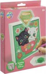 Moxy pictură cu diamante pe ramă, pisicuțe 15 × 15 cm