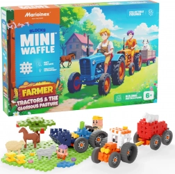 Set de construcție Mini Waffle Farmer – tractoare și pajiște 110 piese Marioinex