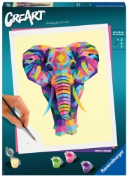CreArt pictură după numere – elefant hazliu