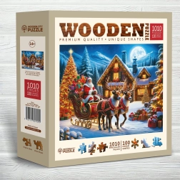 WOODEN CITY Puzzle din lemn Moș Crăciun sosește 1010 piese
