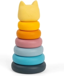 Jucărie de stivuire din silicon în formă de pisică