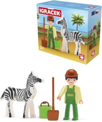 Igráček îngrijitor cu zebră și accesorii