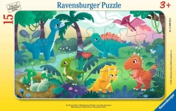 Puzzle Drăgălașii dinozauri 15 piese Ravensburger