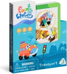 pictură magică cu apă transport – carte de colorat 12 × 14 cm cu pensulă, 8 foi