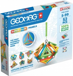 Set de construcție magnetic Geomag Supercolor Recycled – 52 de piese