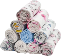 Scutece din bumbac imprimate New Baby 60 × 80 cm – pachet 10 buc