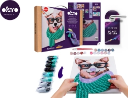 Okto pictură după numere și modelare 3D – tablou Fashion Corgi 30 × 40 cm