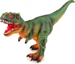 Figurină mare dinozaur T‑Rex verde‑portocaliu cu sunet 60 cm
