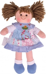 Păpușă din material textil Sarah de la Bigjigs Toys 28 cm