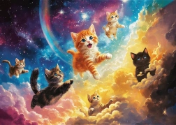 Puzzle Pisici spațiale 500 piese TREFL