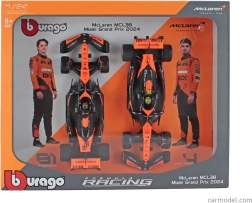 Bburago 1:43 McLaren MCL38 2024 – set dublu Norris și Piastri