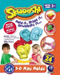 Punguțe colecționabile Skwooshi cu plastilină și mini matriță 3D