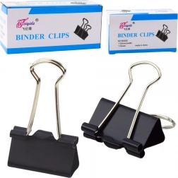 Clame universale de birou, oțel elastic, negre, 25 mm, 12 buc
