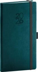 Agendă de buzunar Aprint Top în culoare petrol cu suport pentru stilou