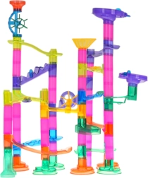 Set pentru pistă cu bile, 105 piese, cu bile luminoase