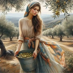 Pictură cu diamante Fata cu urechi 30 × 40 cm