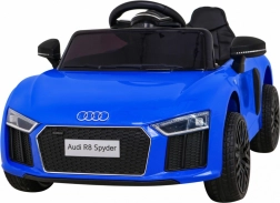Mașinuță electrică AUDI R8 Spyder pentru copii – albastră cu telecomandă, roți EVA și MP3