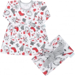 Rochiță din bumbac pentru copii cu bentiță New Baby Christmas