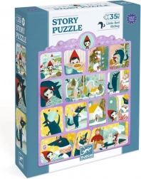 Puzzle cu poveste Scufița Roșie 35 piese
