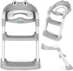 Scaun de toaletă pentru copii cu trepte și scară, albastru, ECOTOYS