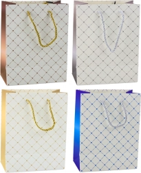 Pungă de cadou din hârtie cu inimioare strălucitoare 23 x 18 x 10,5 cm