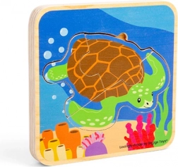 puzzle din lemn ciclul de viață al țestoasei BIGJIGS TOYS