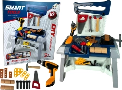 Atelier pentru copii cu unelte și bormașină cu acumulator, 52 de piese