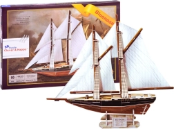 Puzzle 3D velier BLUENOSE – model de navă din lemn