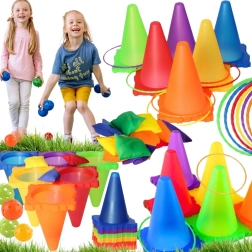 Woopie set de jocuri pentru grădină 3‑în‑1 – aruncare la țintă cu jaloane, inele și săculeți, 30 de piese