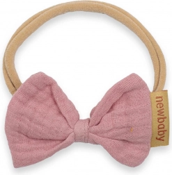 bentiță pentru sugari New Baby din muselină roz