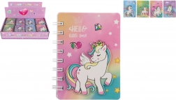 Caiet cu spirală cu motiv unicorn 9,5 × 12 cm