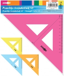 echer triunghiular cu riglă de 16 cm