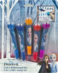 Set de ștampile 2‑în‑1 Frozen – carioci creative cu ștampilă cu roliță