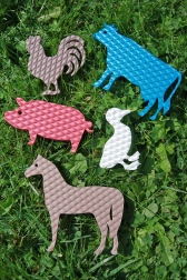 Autocolante pentru baie – animăluțe domestice din spumă (mix de culori)