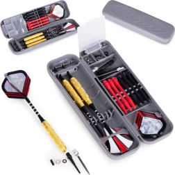 Set de 3 săgeți metalice pentru ținte din sisal 17 g, cu barele din alamă și husă