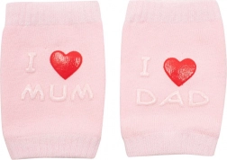 Genunchiere antiderapante pentru copii roz I love mum & dad